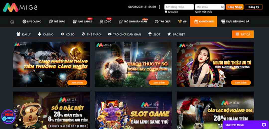 Nhà cái Mig8 cung cấp game cược và đánh bạc toàn diện 