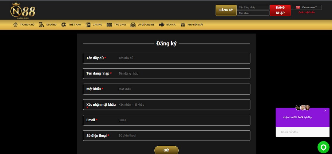 Đăng ký tài khoản mới tại Nap88 cực nhanh